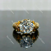 (size 6.5) Doveggs sterling silver plated with yellow gold 4ct round moissanite engagement ring