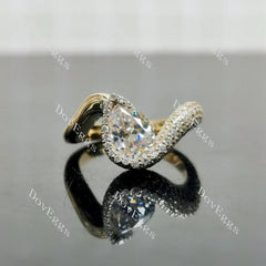Doveggs pave bezel engagement ring semi-mount only(Exclusively to DovEggs Stones)