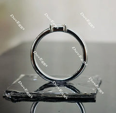Doveggs emerald moissanite /Lab grown diamond wedding band-2.0mm band width