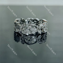 Doveggs round full eternity art deco moissanite/lab grown diamond wedding band-6.2mm band width