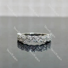 Doveggs marquise pave half eternity moissanite/lab grown diamond wedding band-2.5mm band width