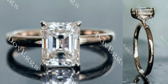 Doveggs Elizabeth Taylor Krupp cut moissanite engagement ring