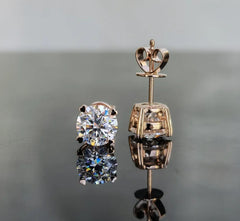 Doveggs solitaire round moissanite stud earrings for women