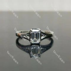 Solitaire split shanks engagement ring only semi-mount only(Exclusively to DovEggs Stones)
