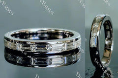Doveggs baguette channel set moissanite/lab grown diamond wedding band-3.2mm band width