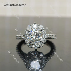 2ct cushion GHI color moissanite(size 7)