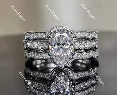 Doveggs pear art deco moissanite engagement ring