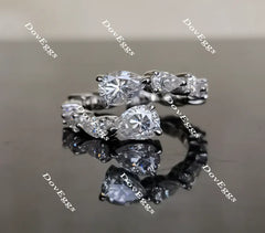 The teardrop pear full eternity moissanite engagement ring/wedding band