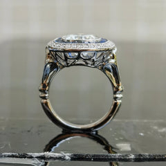 (size 4.25) Doveggs platinum 3.52ct Cushion F color VS1 Clarity Excellent cut Lab Grown Diamond Ring(certified)