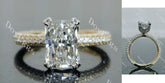 My Promise-Radiant Pave 3/4 eternity moissanite engagement ring| DovEggs