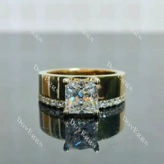 Doveggs pave additional stone band engagement ring only semi-mount only(Exclusively to DovEggs Stones)