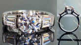 doveggs round three-stone moissanite engagement ring