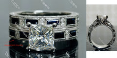 Doveggs princess channel pave moissanite ring (engagement ring only)