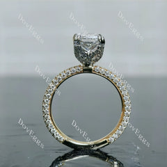 My Promise-Radiant Pave 3/4 eternity moissanite engagement ring| DovEggs