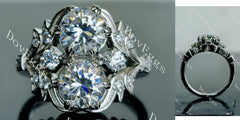 Doveggs round two-stone vintage moissanite engagement ring