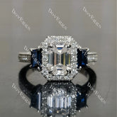 Doveggs halo pave side stones vintag engagement ring semi-mount only(Exclusively to DovEggs Stones)