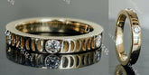 Doveggs round art deco half eternity moissanite/lab grown diamond wedding band-3.5mm band width