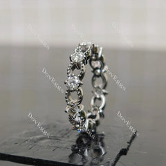 (size 4.25-4.5) Doveggs sterling silver Round moissanite wedding band