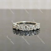 (size 6) Doveggs sterling silver marquise round moissanite wedding band