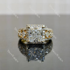 Doveggs Princess Halo Art Deco Lab Grown Diamond Engagement Ring