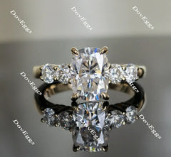DovEggs cushion side stone moissanite engagement ring