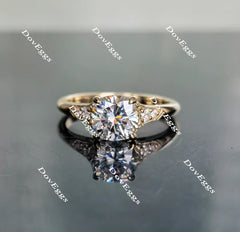 Doveggs pave art deco moissanite/colored gem engagement ring for women