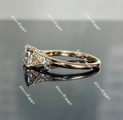 Doveggs pave art deco moissanite/colored gem engagement ring for women