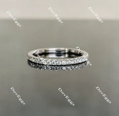 Doveggs half eternity pave moissanite/lab grown diamond guard ring/wedding band-1.8mm band width