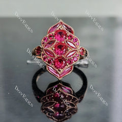 Doveggs round & marquise colored gem vintage wedding band