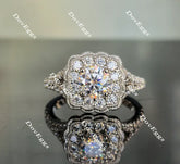 Doveggs round split shank halo moissanite engagement ring