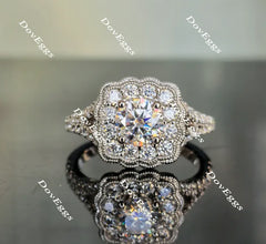 Doveggs round split shank halo moissanite engagement ring