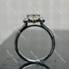 (size 9.5) Doveggs sterling silver 2ct Emerald champagne moissanite engagement ring