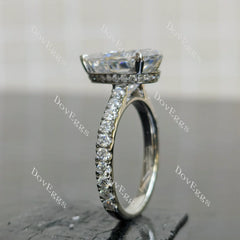 (size 7) Doveggs sterling silver 6ct pear moissanite engagement ring