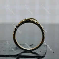 DovEggs round half eternity pave moissanite/lab grown diamond wedding band-2.0mm band width