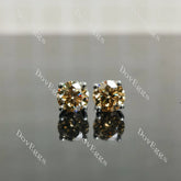 Doveggs 1ct/per round 2cttw Champagne color sterling silver moissanite earrings