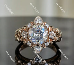 Doveggs floral moissanite engagement ring