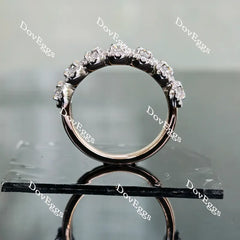 Doveggs half eternity pave round moissanite/lab grown diamond wedding band-2.2mm band width