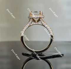 Bemyringsister three paved & halo engagement ring only semi-mount only(Exclusively to DovEggs Stones)