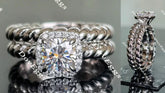 Doveggs cushion halo moissanite engagement ring (engagement ring only)
