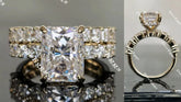 Doveggs radidant half eternity pave moissanite engagement ring (engagement ring only)