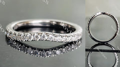 Doveggs round moissanite/lab grown diamond wedding band for women-2.0mm band width
