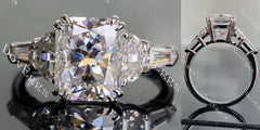 Doveggs radiant side stones moissanite engagement ring for women
