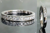 Doveggs half eternity channel set moissanite/lab grown diamond wedding band-2.5mm band width