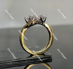 Doveggs round curved band moissanite engagement ring