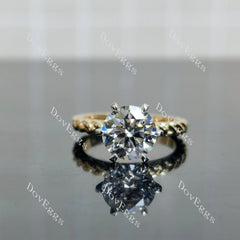Round solitaire braided moissanite engagement ring| DovEggs