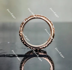 Doveggs art deco round full eternity moissanite/lab grown diamond wedding bands-5mm band width