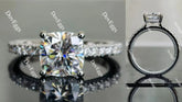 Doveggs cushion paved moissanite engagement ring