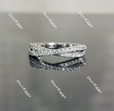 Doveggs pave curved moissanite/lab grown diamond wedding band-2.1mm band width