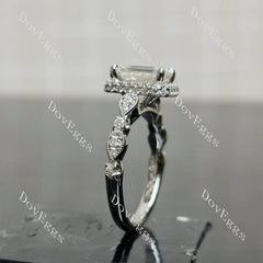 (size 5.5-6.5)Doveggs sterling silver 2ct Emerald moissanite engagement ring