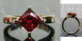 Doveggs princess star loop colored gem engagement ring